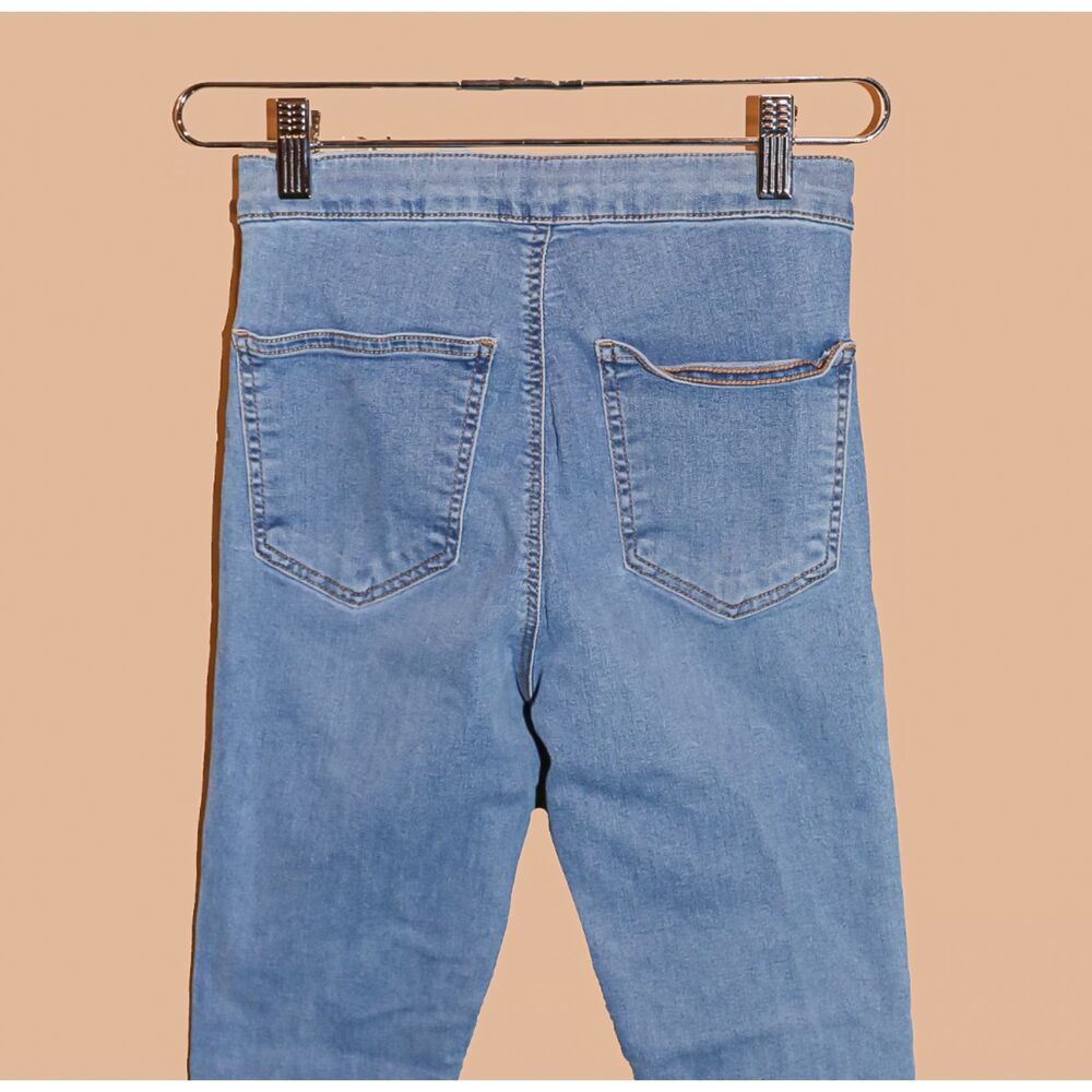 Topshop High Waisted Skinny Jeans XS Light Wash Blue Denim - Picture 5 of 5